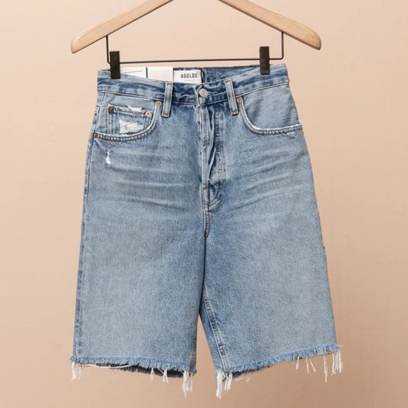 AGOLDE 90s Pinch Waist Shorts in Latitude - Picture 1 of 7